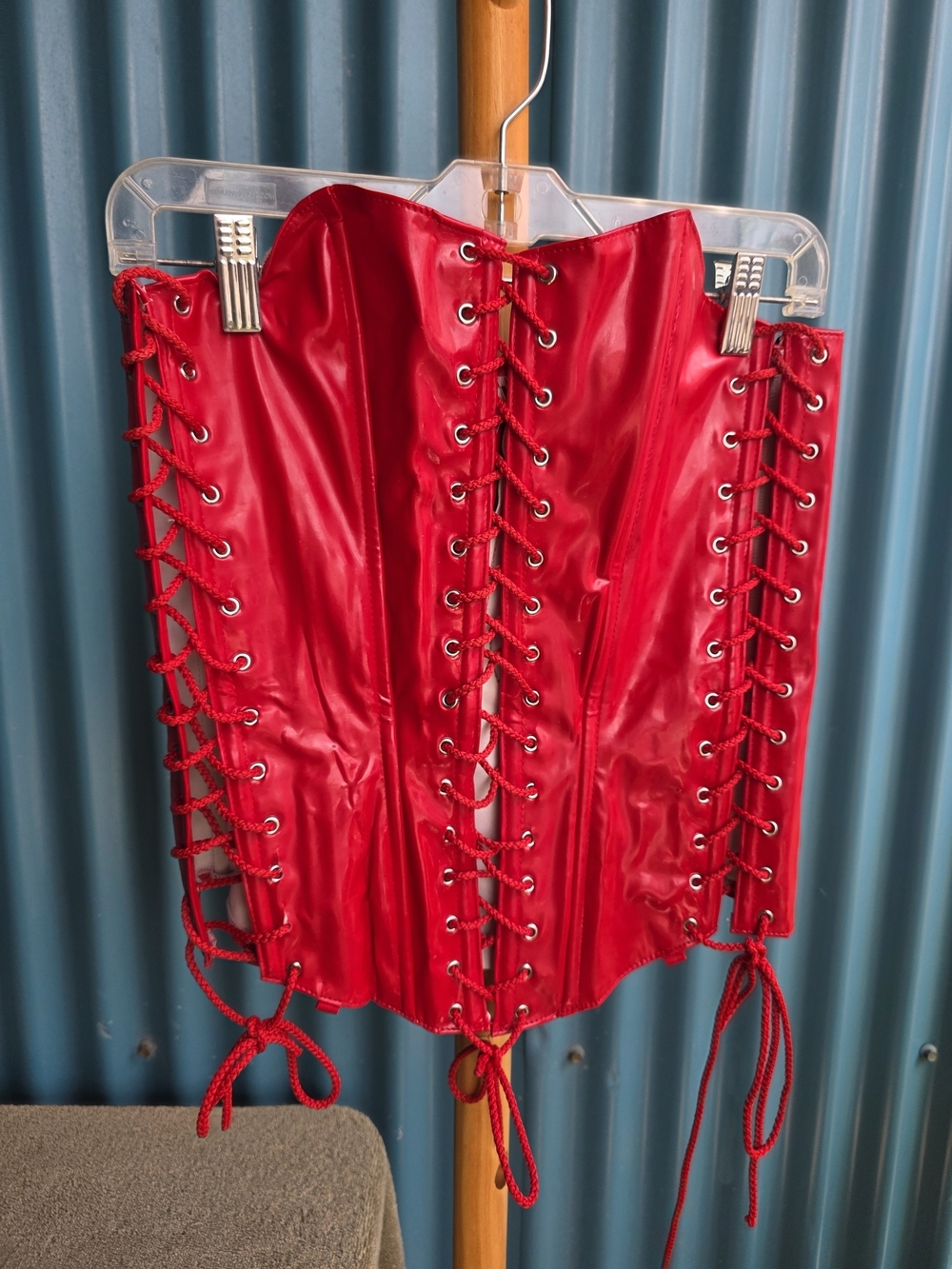 Diva Red PVC Corset 1X